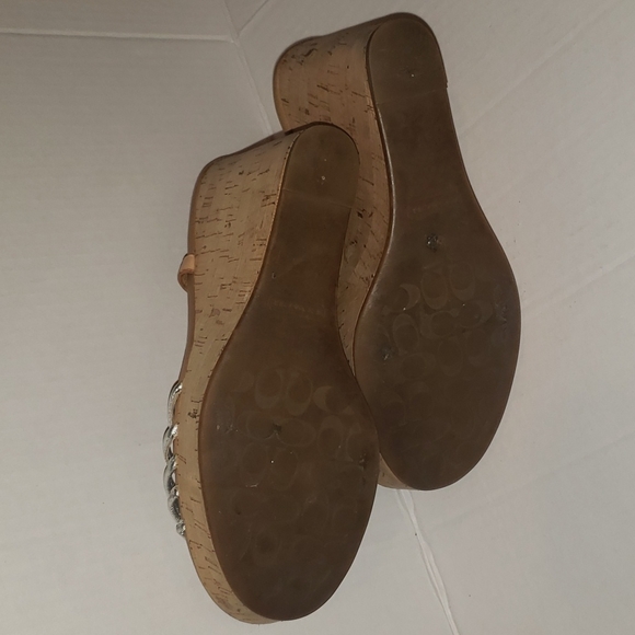 Coach cork platform wedge Heel sandals 7